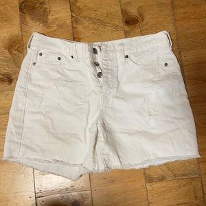 BOGO FREE White denim distressed shorts